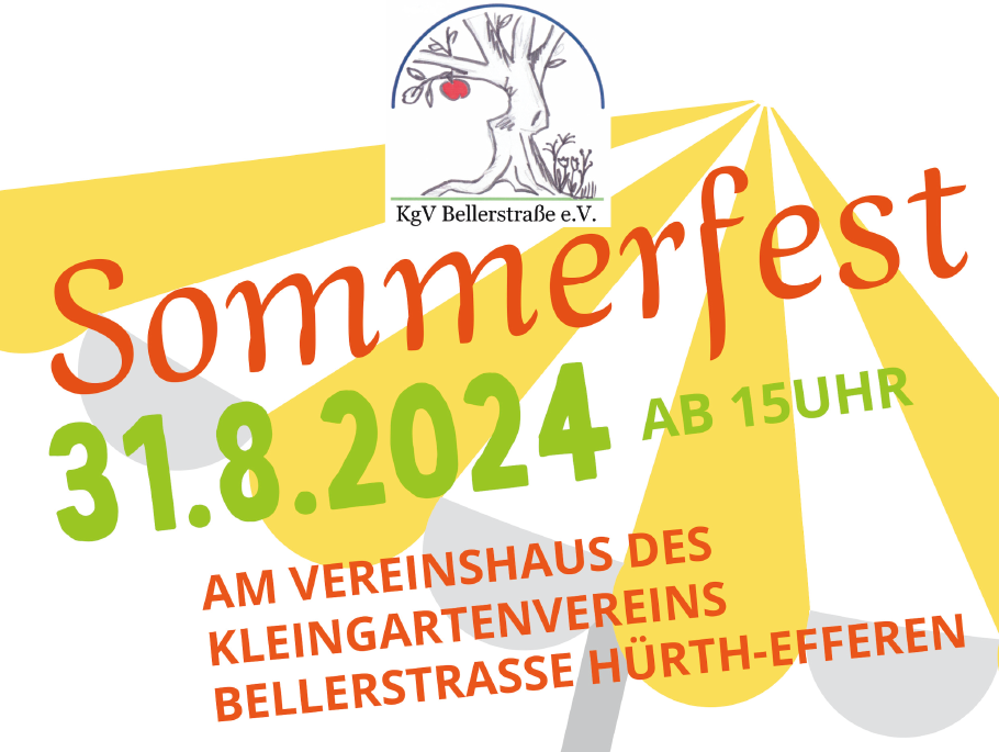 Sommerfest am Samstag, den 31.08.2024 (ab 15 Uhr)